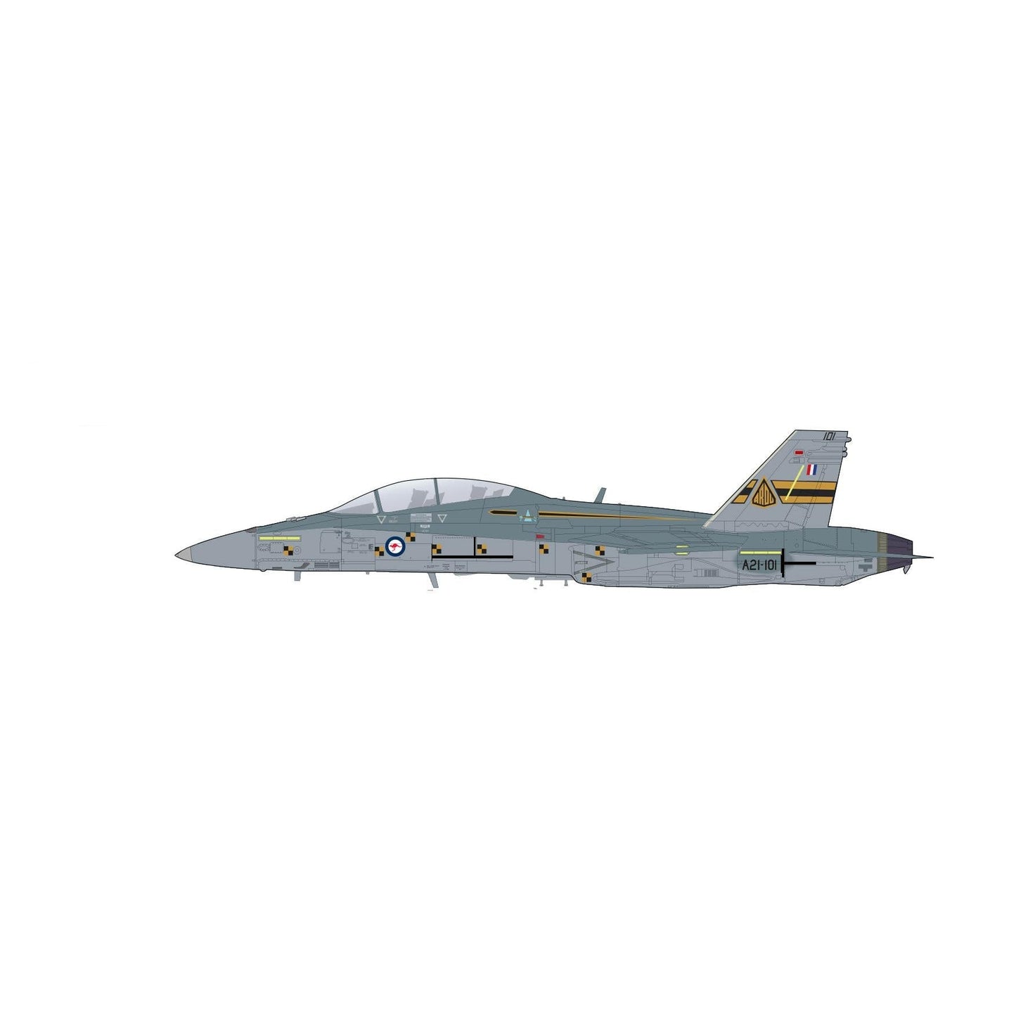 1/72 F/A-18B Hornet "ARDU" A21-101 RAAF (with 2 x AGM-158)