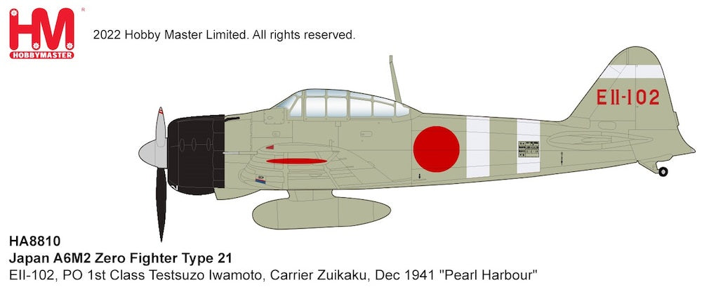 1/48 Japan A6M2 ZeroType 21 EII-102 PO 1st Class Testsuzo Iwamoto Carrier Zuikaku Dec 1941 "Pearl Harbour"
