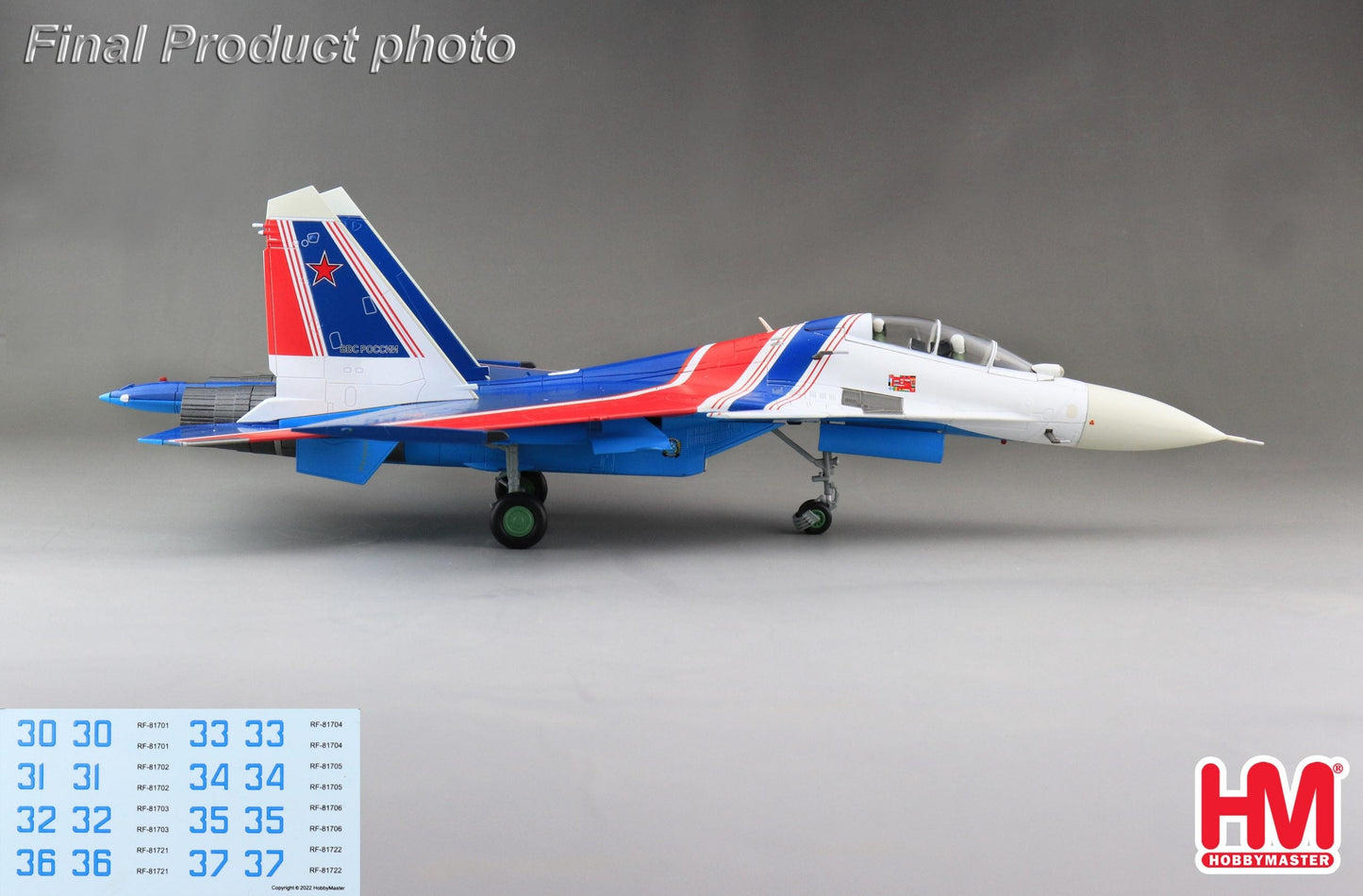 1/72 Su30SM Russian Knights Russian Air Force 2019 (with decals from No.30 to 37)