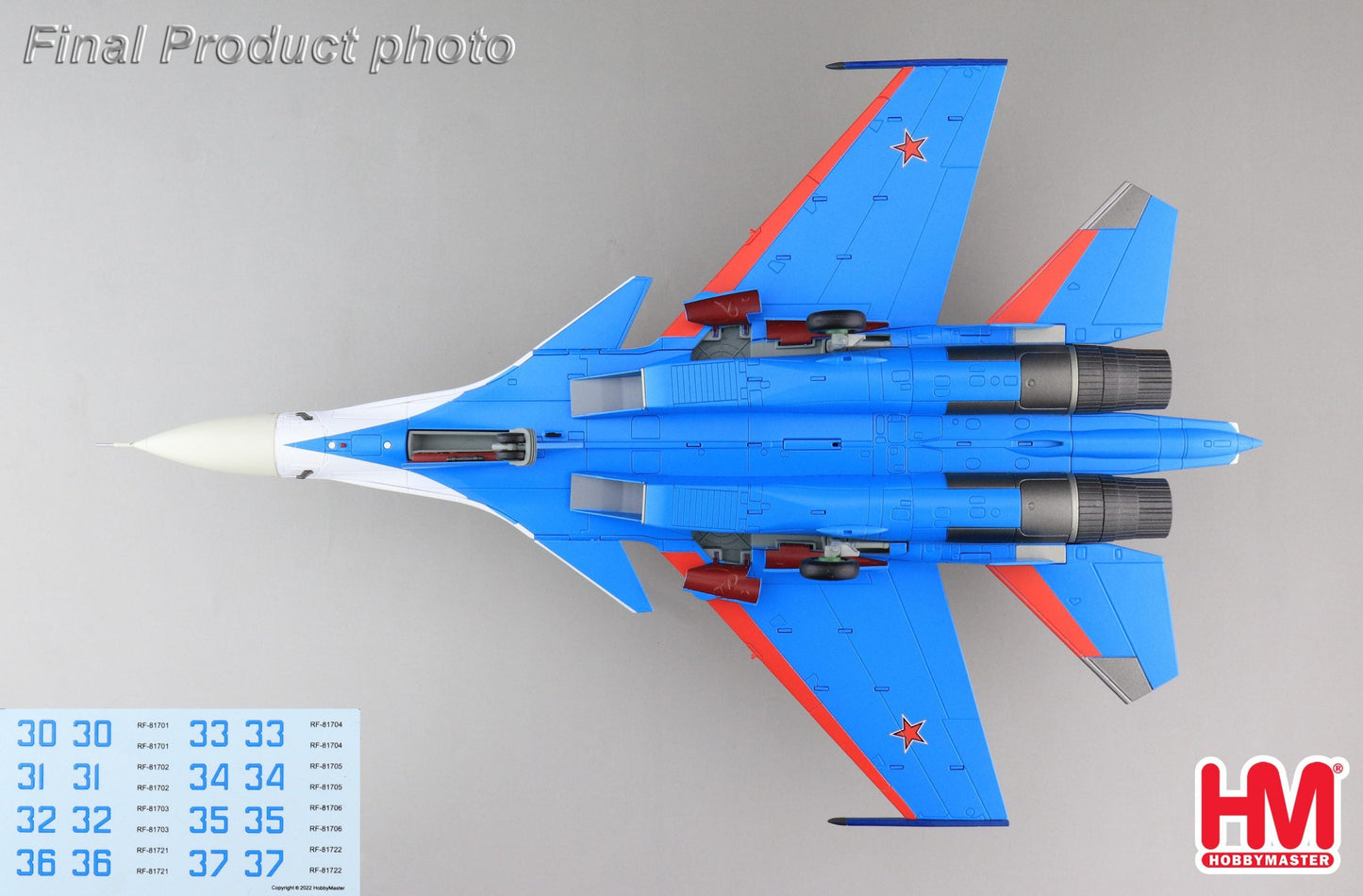1/72 Su30SM Russian Knights Russian Air Force 2019 (with decals from No.30 to 37)