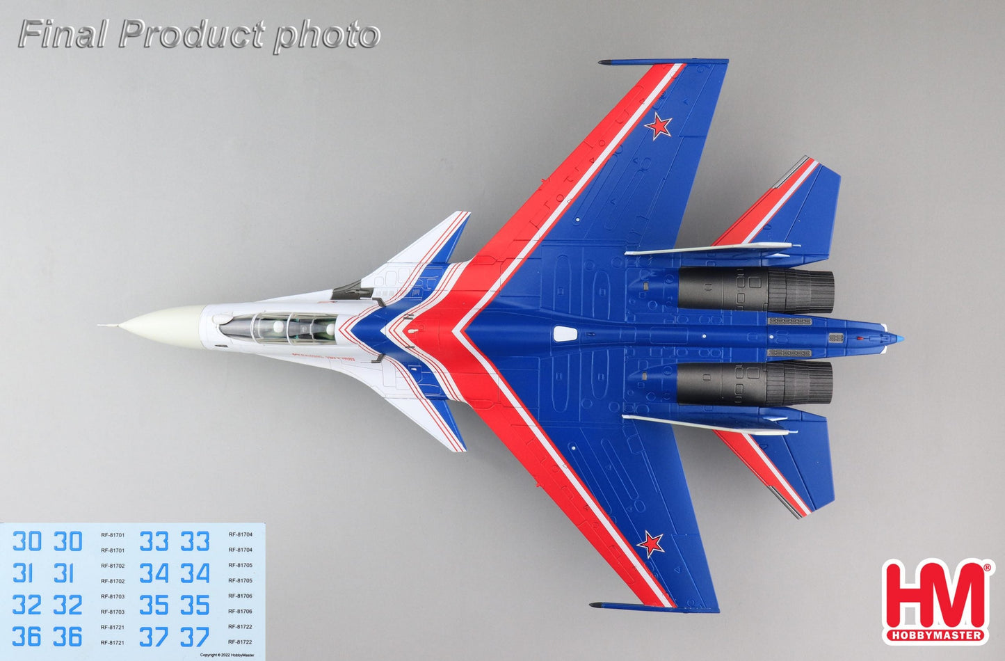 1/72 Su30SM Russian Knights Russian Air Force 2019 (with decals from No.30 to 37)
