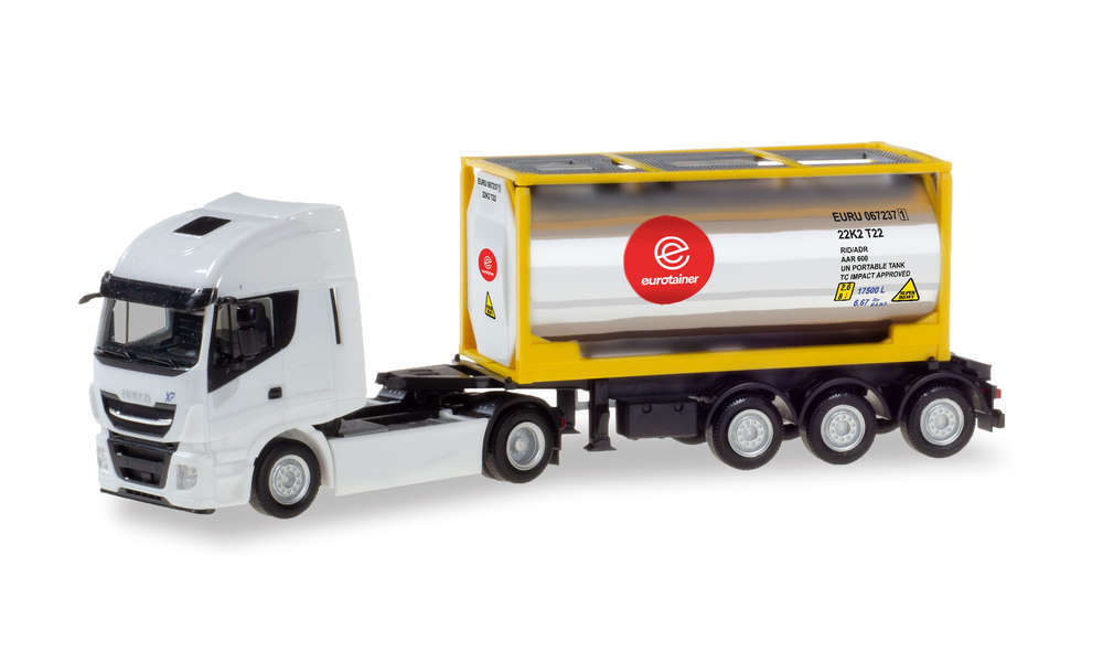 1:87 Iveco Stralis XP Chrome Tank Container Semitrailer Eurotainer
