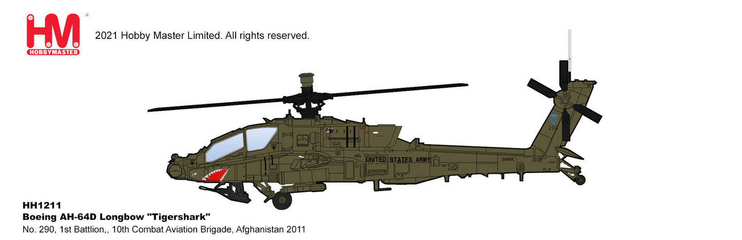 1/72 Boeing AH64D Longbow Tigershark No. 290 1st Battlion 10th Combat Aviation Brigade Afghanista