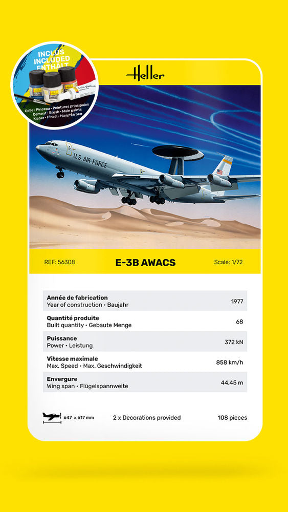 1/72 GIFT SET E-3B Awacs (Includes: Cement, Brush and Main Paints)