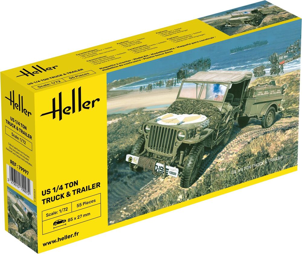 1/72 US 1/4 Ton Willys Truck & Trailer