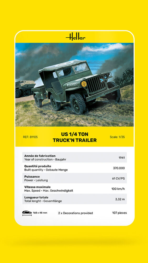 1/35 US 1/4 Ton Willys Truck & Trailer