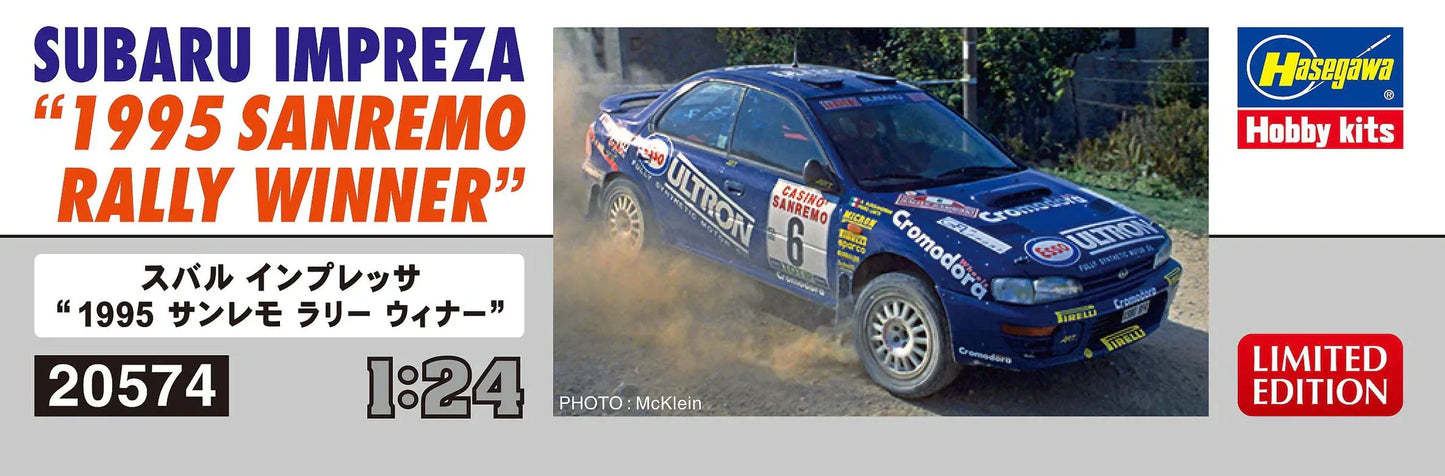 H20574 1/24 SUBARU IMPREZA 1995 SANREMO RALLY WINNER