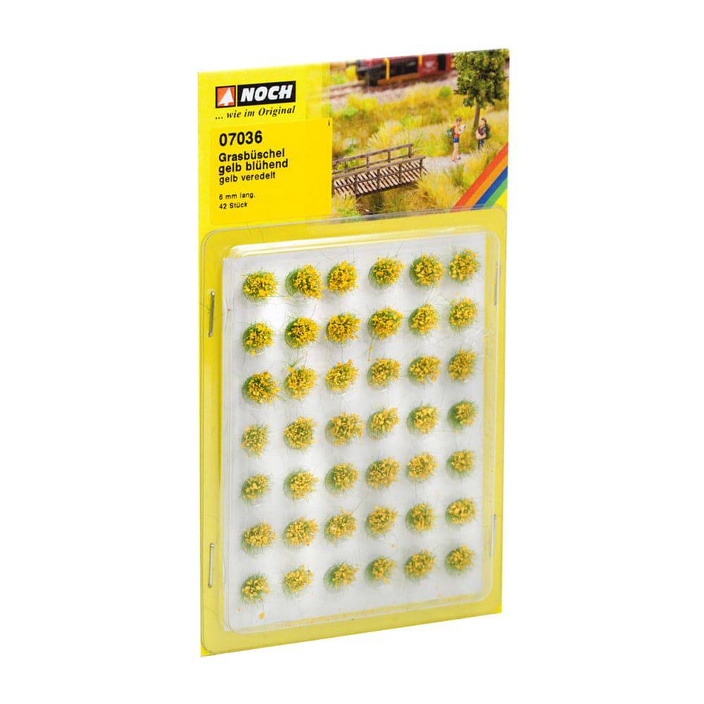 NOCH 7012 Grass Tufts XL Blooming – Model Railway Scenery Grass Flock, 104 Pieces (6mm & 9mm)