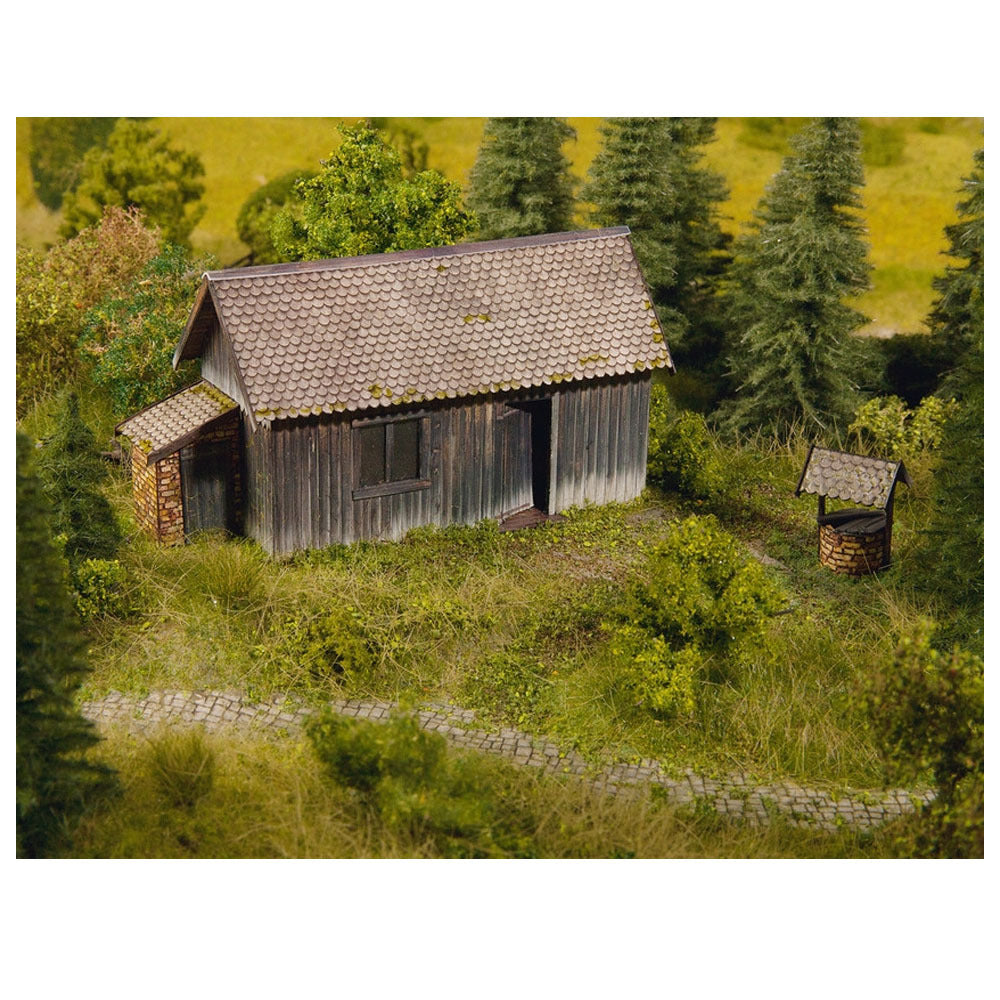 HO 3D Cardboard Sheet - Timber Wall - Weat