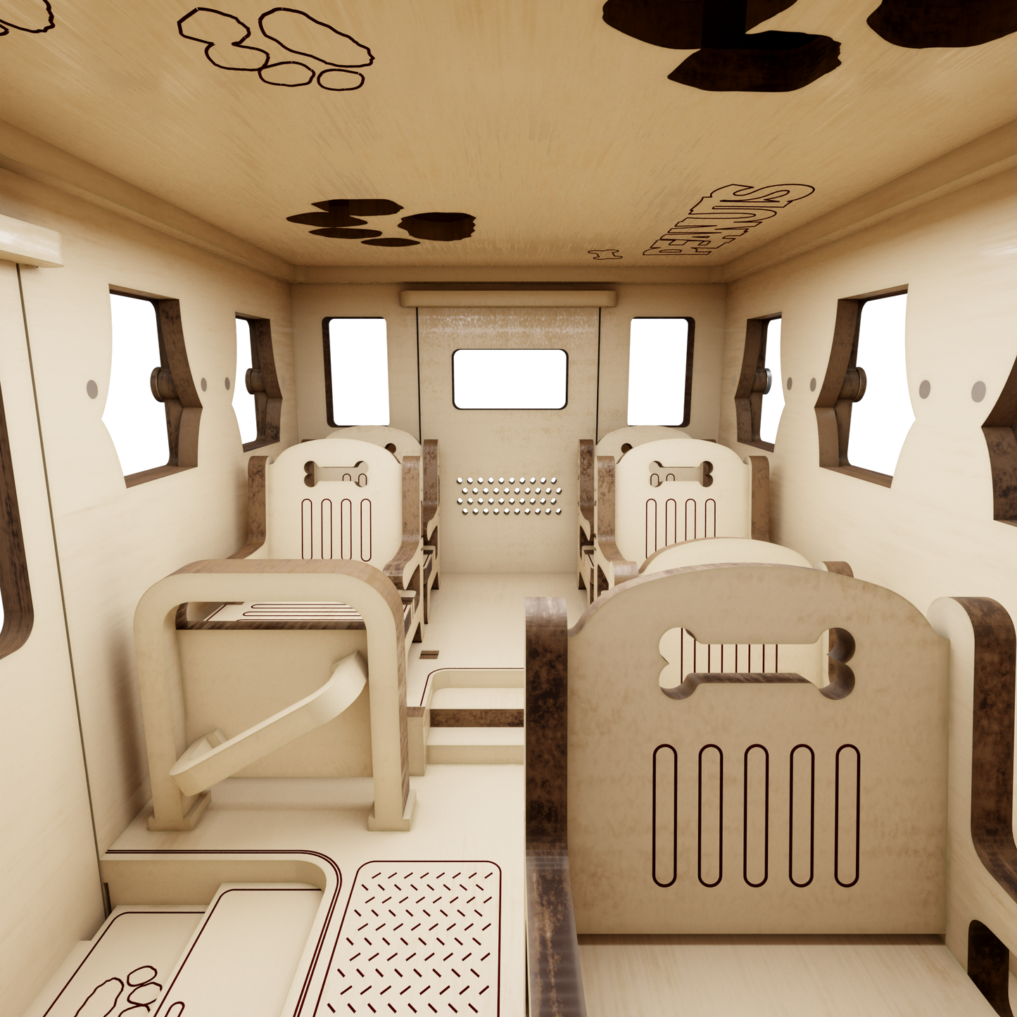 Puremind Peanuts: Snoopy School Bus Wooden Kit