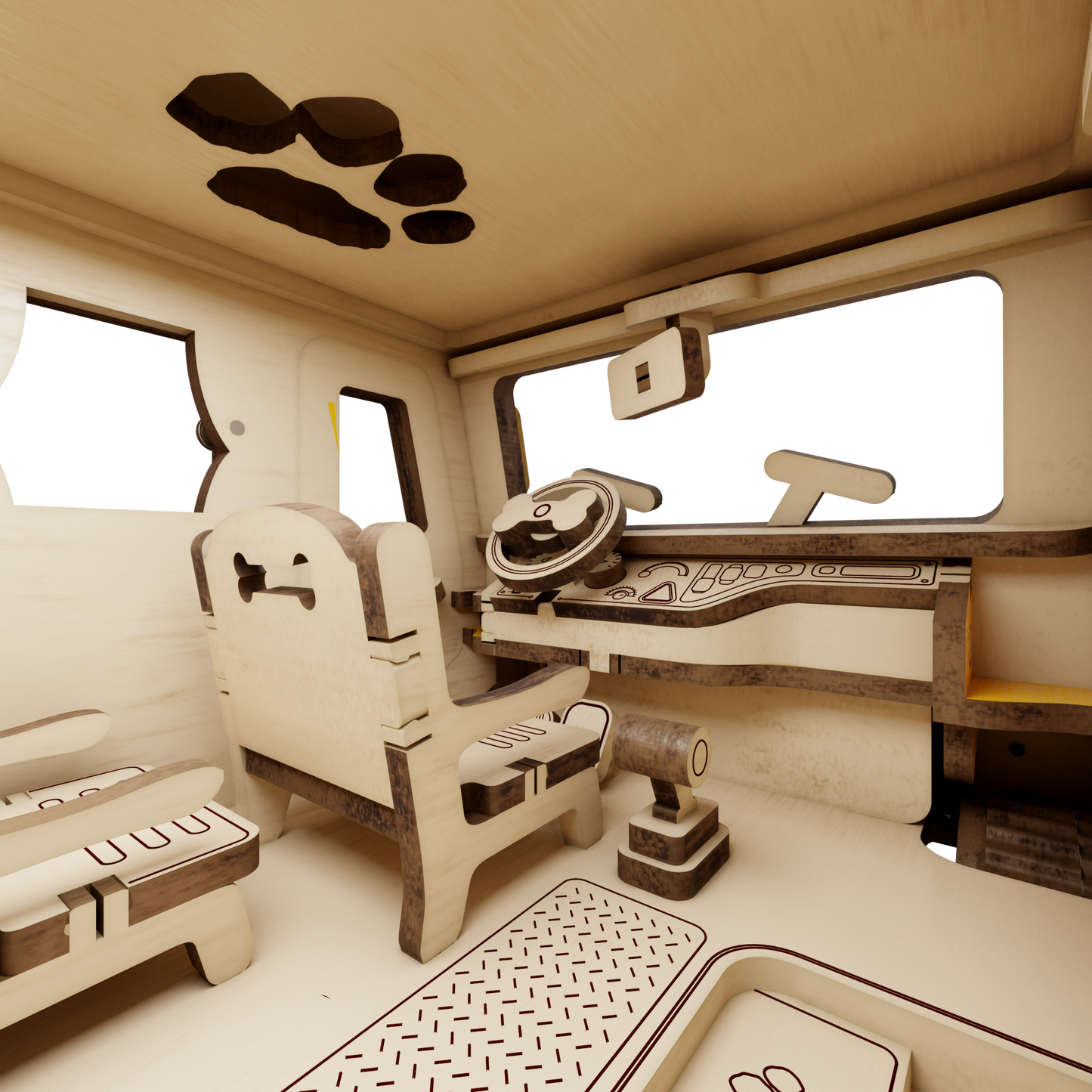 Puremind Peanuts: Snoopy School Bus Wooden Kit