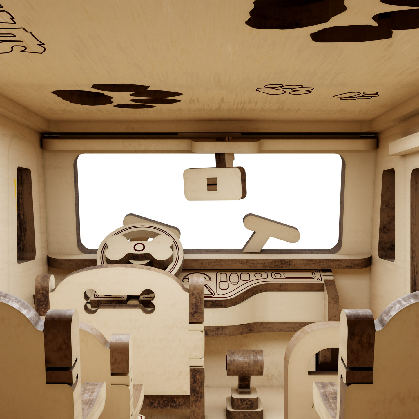 Puremind Peanuts: Snoopy School Bus Wooden Kit