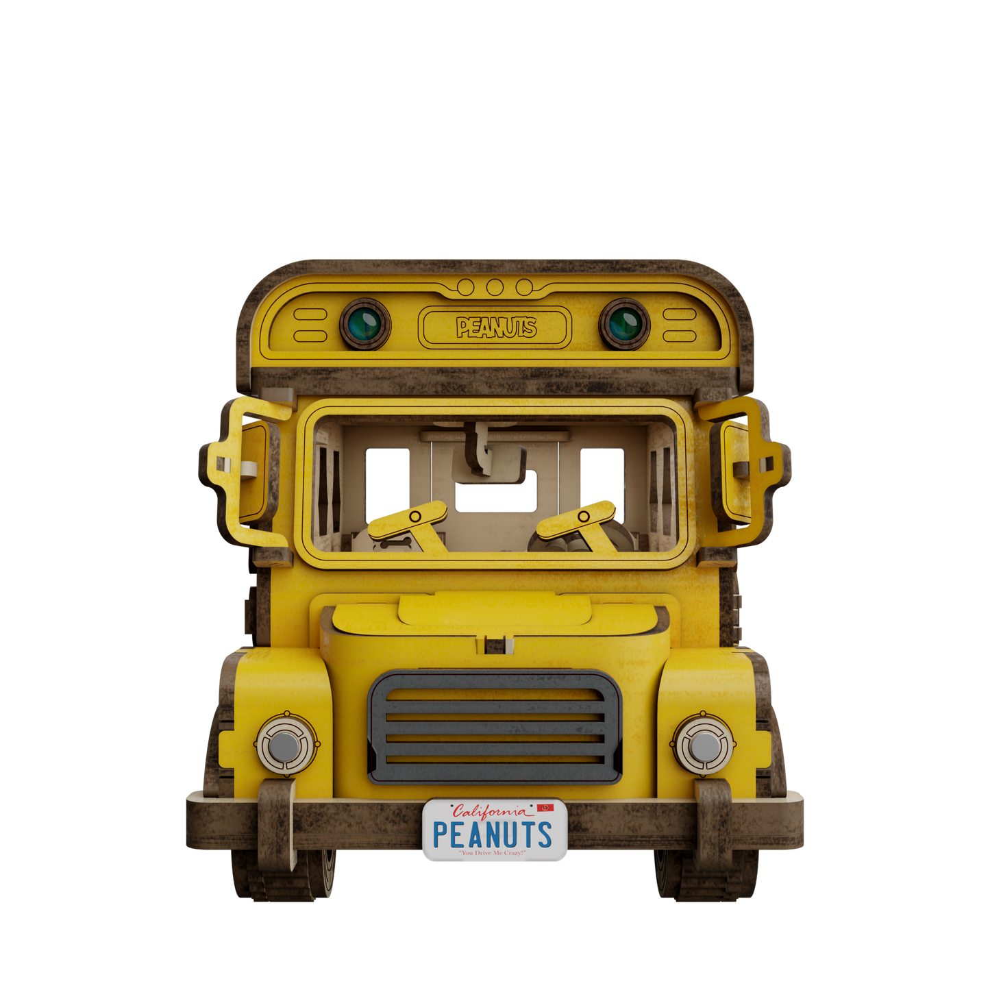 Puremind Peanuts: Snoopy School Bus Wooden Kit
