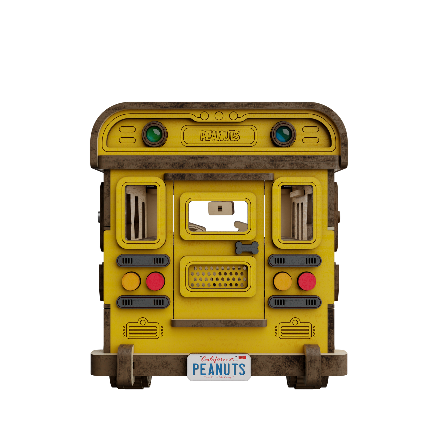 Puremind Peanuts: Snoopy School Bus Wooden Kit