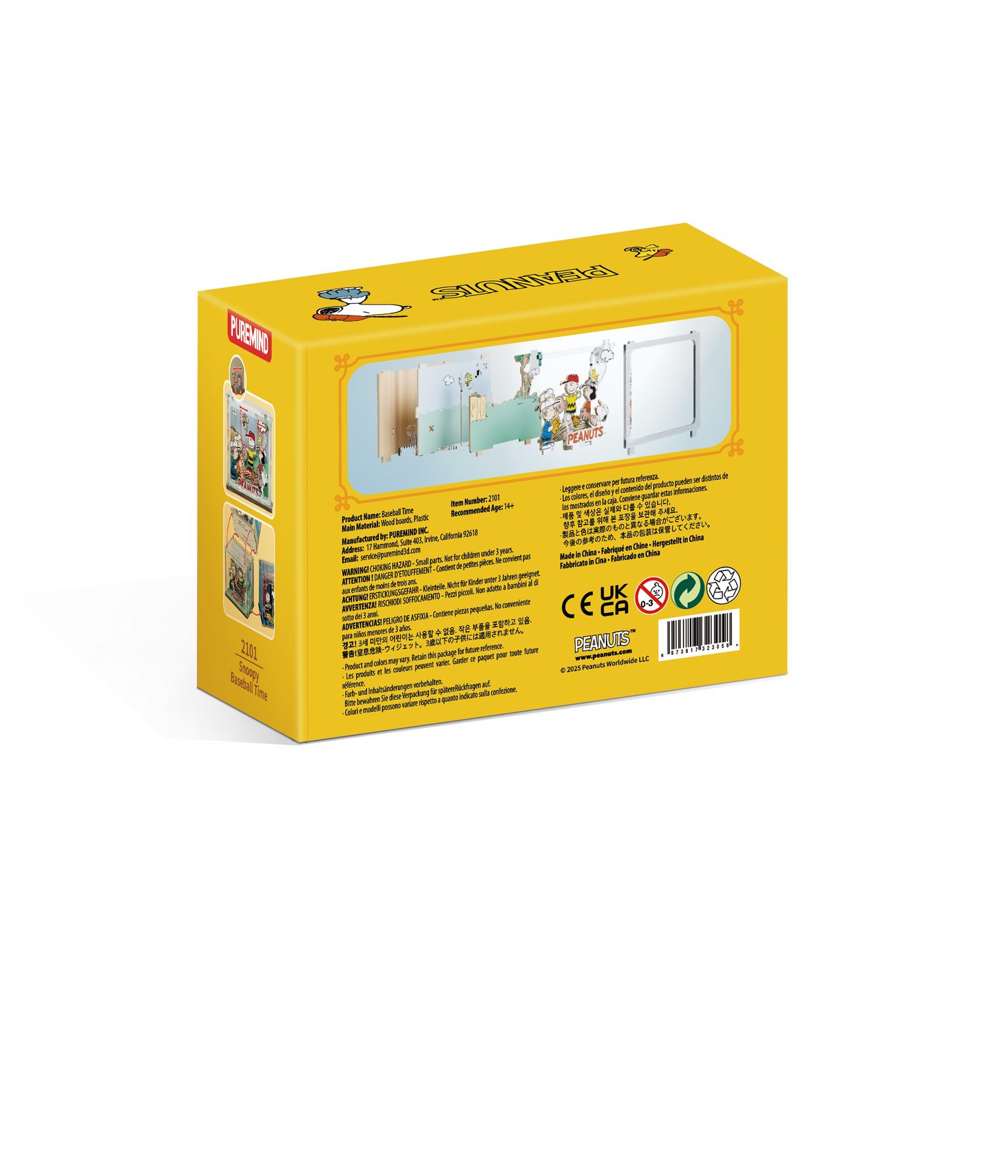 Puremind Peanuts: Snoopy Baseball Time DIY Mini Scene