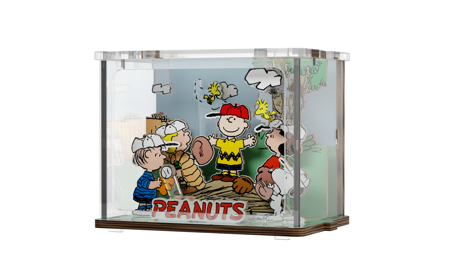 Puremind Peanuts: Snoopy Baseball Time DIY Mini Scene