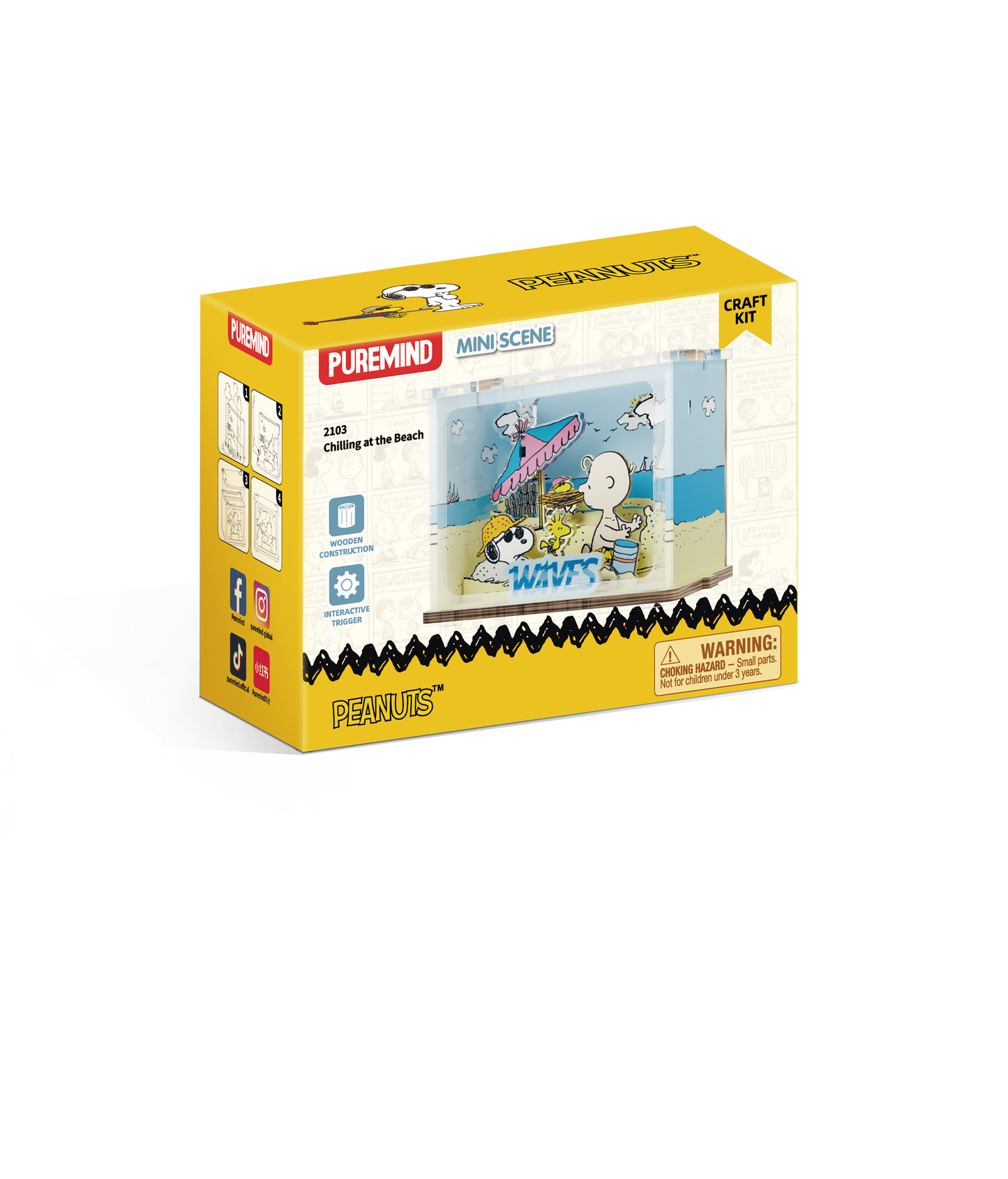 Puremind Peanuts: Snoopy Chilling at the Beach DIY Mini Scene