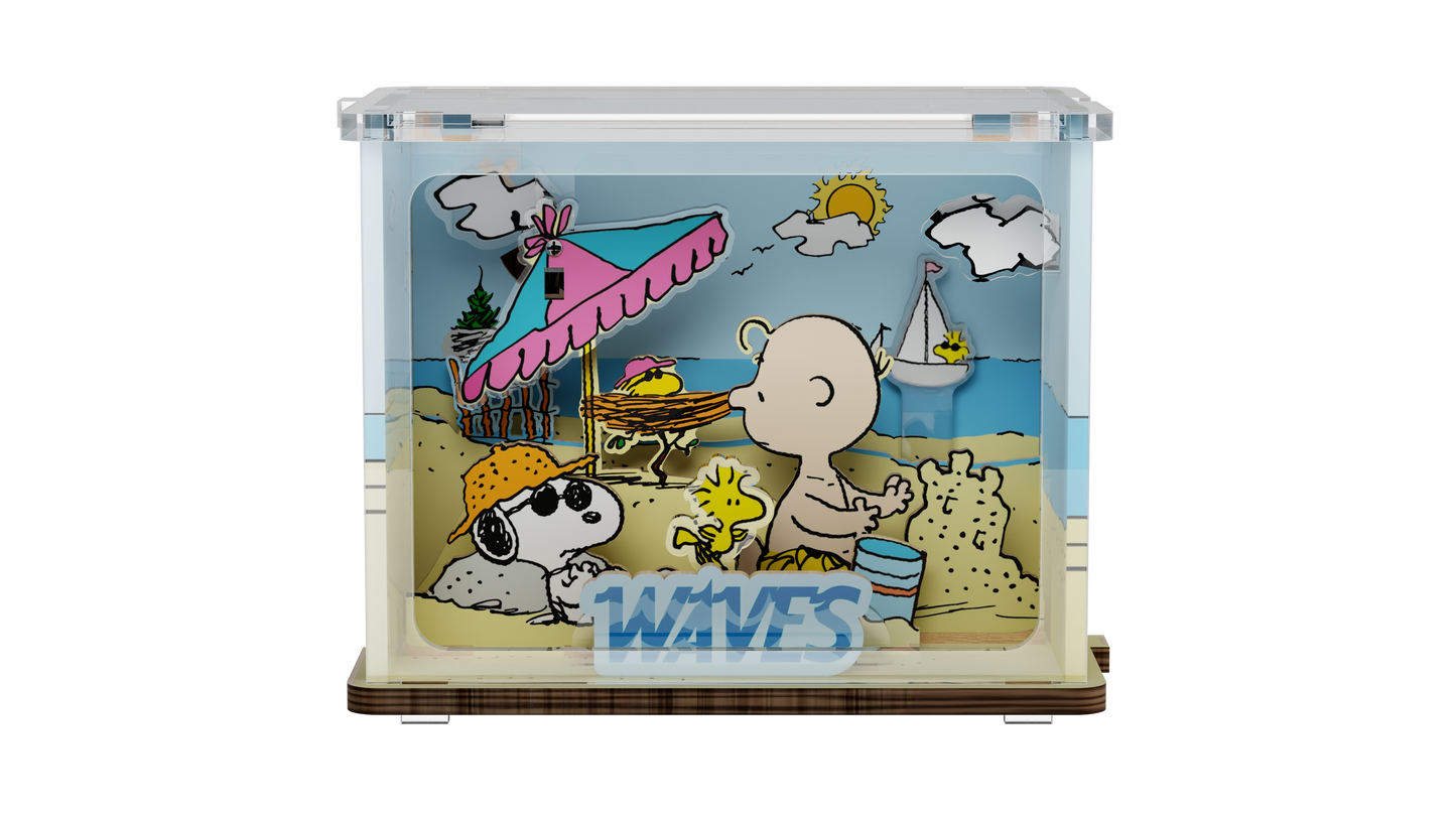 Puremind Peanuts: Snoopy Chilling at the Beach DIY Mini Scene