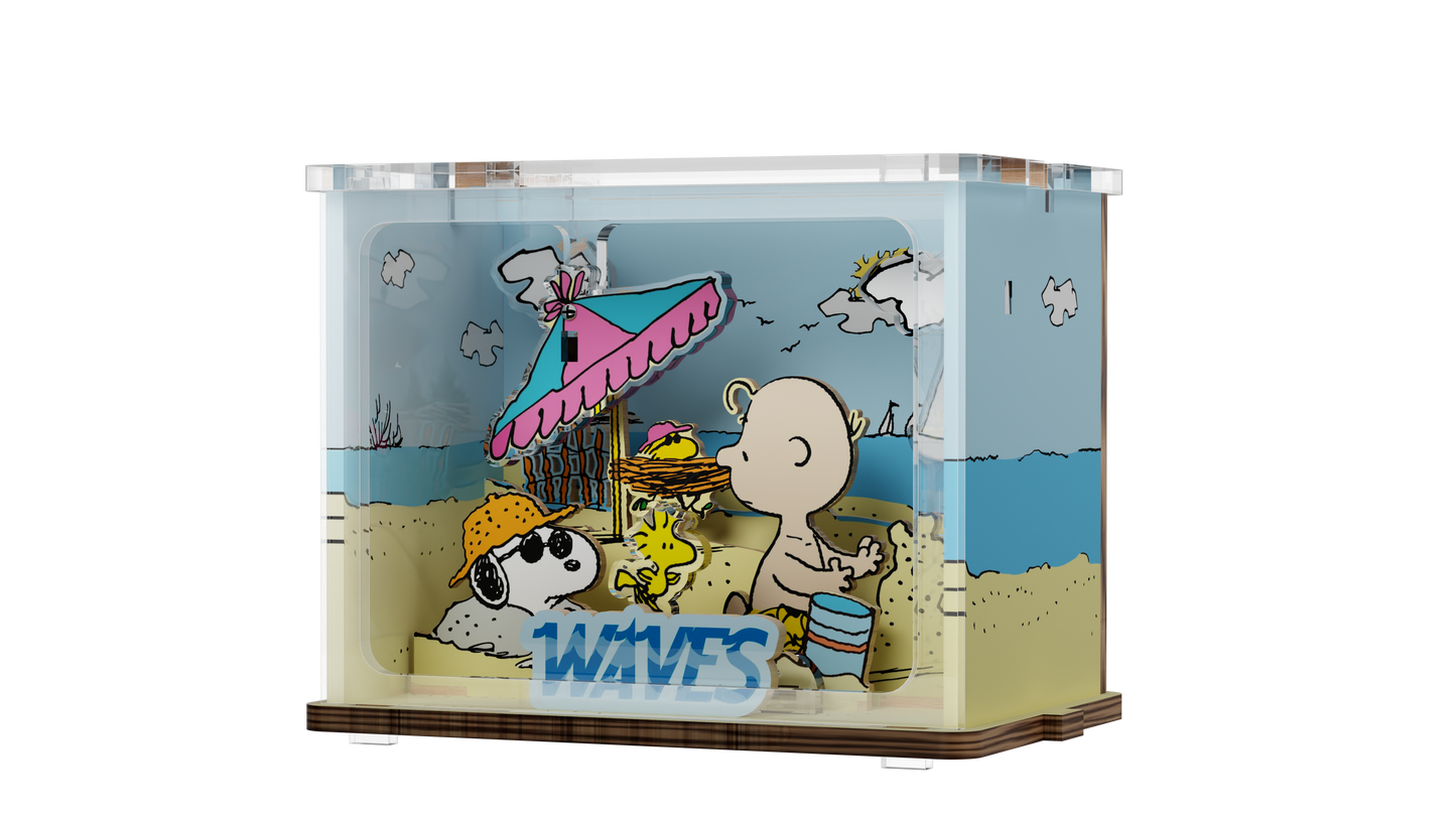 Puremind Peanuts: Snoopy Chilling at the Beach DIY Mini Scene