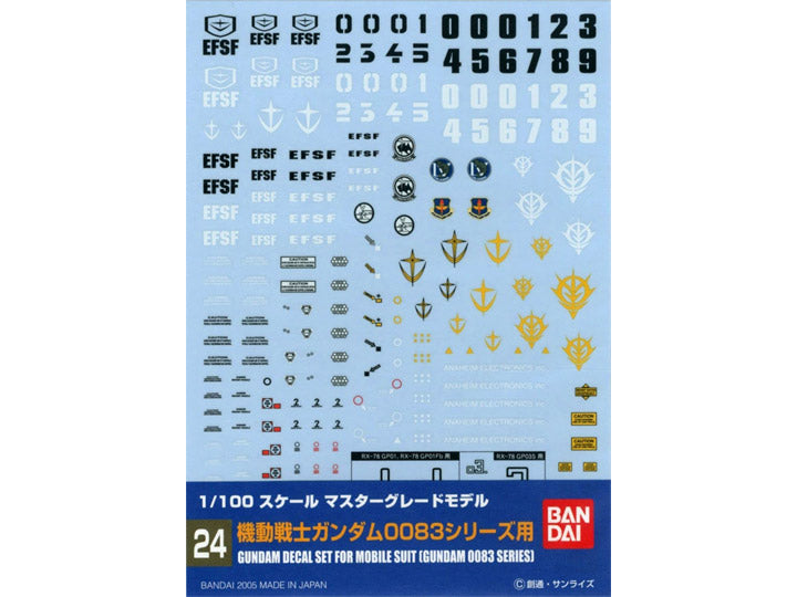 GUNDAM DECAL 24 MG MULTIUSE 0083