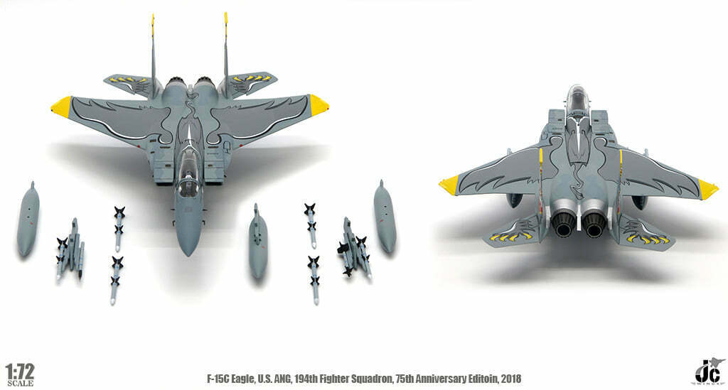 1/72 USAF ANG F15C Eagle 194th Fighter Squadron 75th Anniversary 2018 California Flag