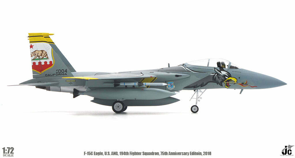 1/72 USAF ANG F15C Eagle 194th Fighter Squadron 75th Anniversary 2018 California Flag