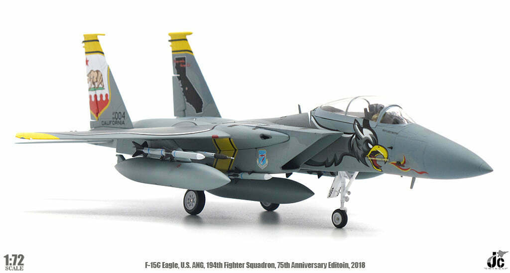 1/72 USAF ANG F15C Eagle 194th Fighter Squadron 75th Anniversary 2018 California Flag