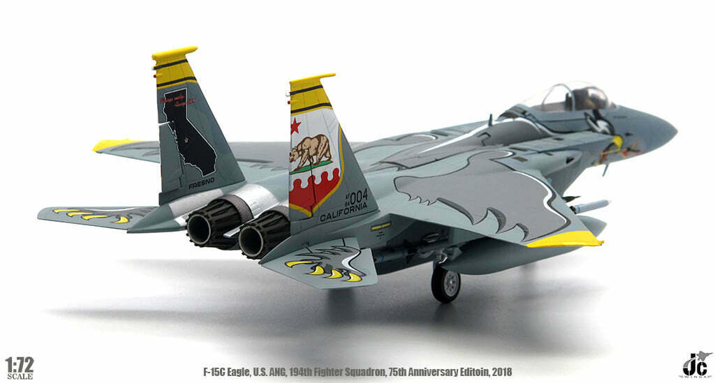1/72 USAF ANG F15C Eagle 194th Fighter Squadron 75th Anniversary 2018 California Flag