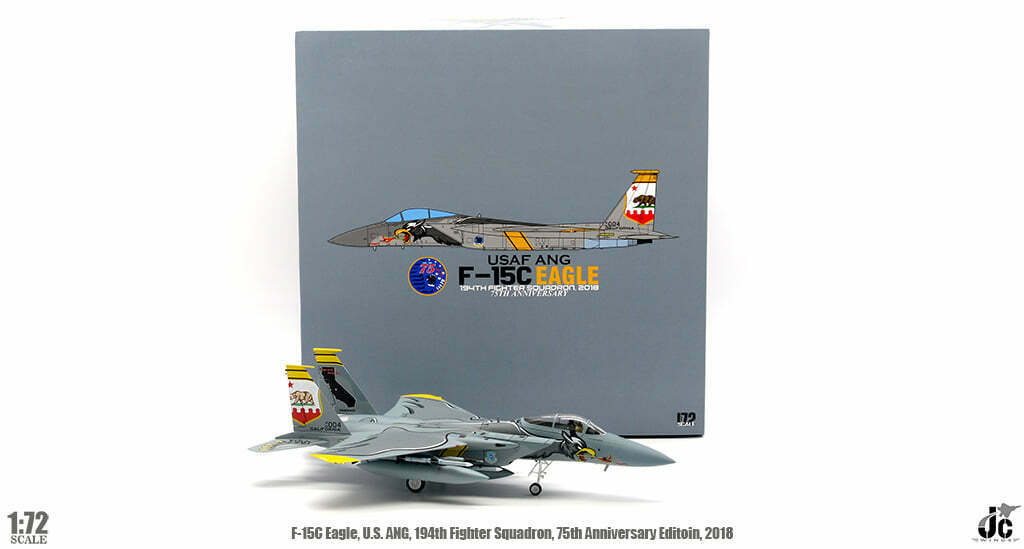 1/72 USAF ANG F15C Eagle 194th Fighter Squadron 75th Anniversary 2018 California Flag