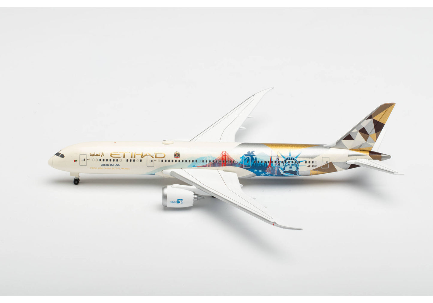 1/500 Etihad Airways Boeing 787-9 Dreamliner A6-BLE "Choose the USA"