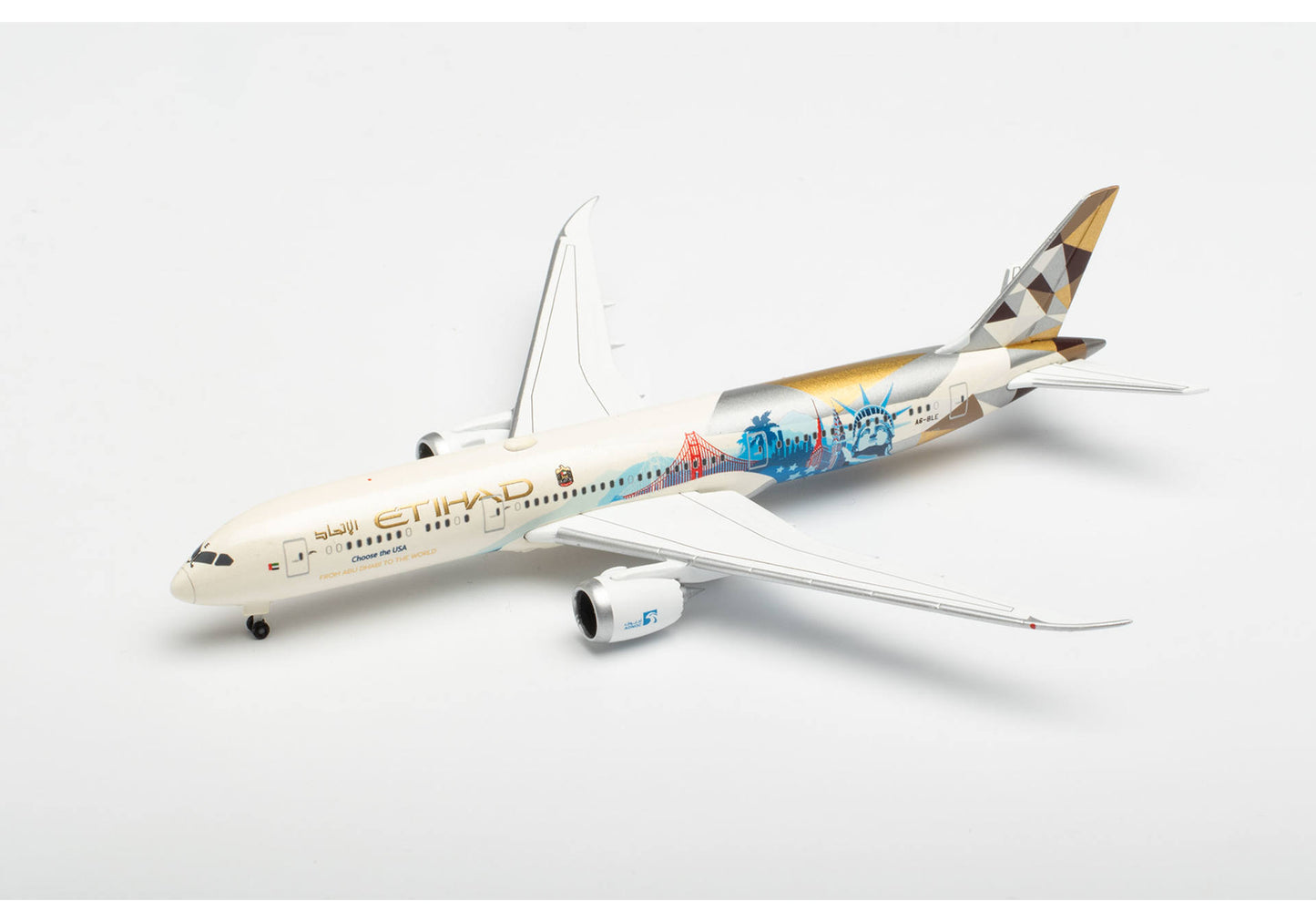 1/500 Etihad Airways Boeing 787-9 Dreamliner A6-BLE "Choose the USA"