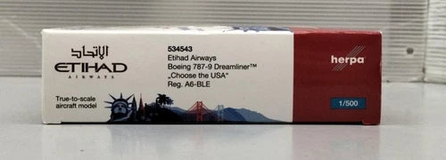 1/500 Etihad Airways Boeing 787-9 Dreamliner A6-BLE "Choose the USA"