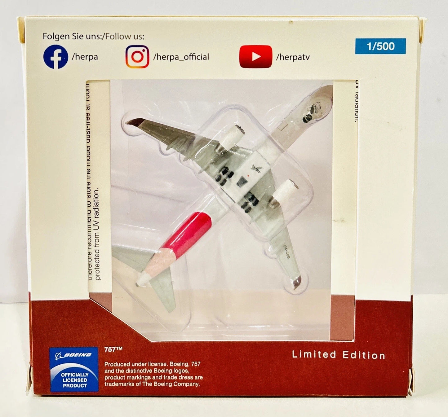1/500 Cabo Verde Airlines Boeing 757-200 Island of Santiago Colors D4-CCG "Baía de Tarrafal"