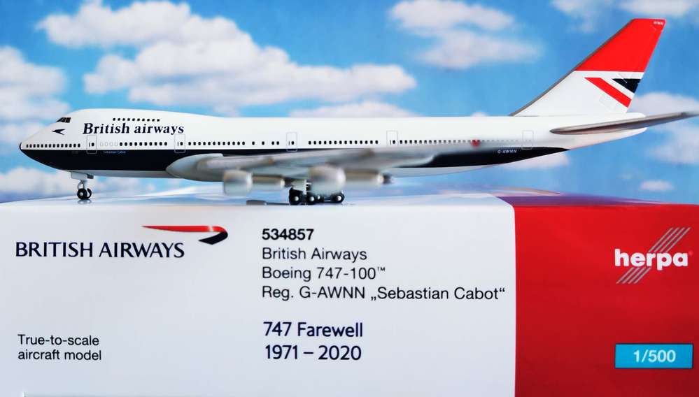 1/500 British Airways Boeing 747-100 "747 Farewell" G-AWNN "Sebastian Cabot"