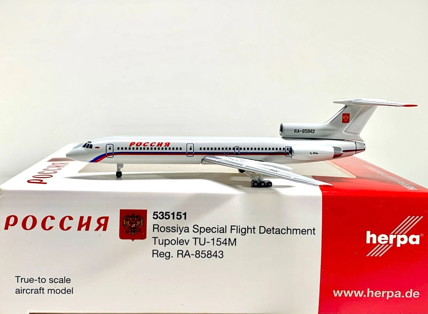 1/500 Rossiya Special Flight Detachment Tupolev TU-154M RA-85843