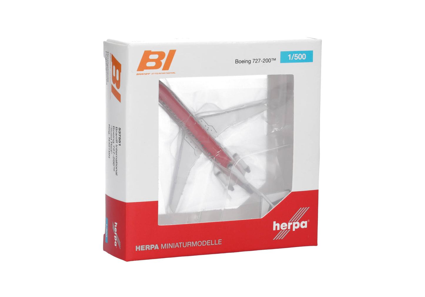 1/500 Braniff International Boeing 727-200 Solid Red N401BN