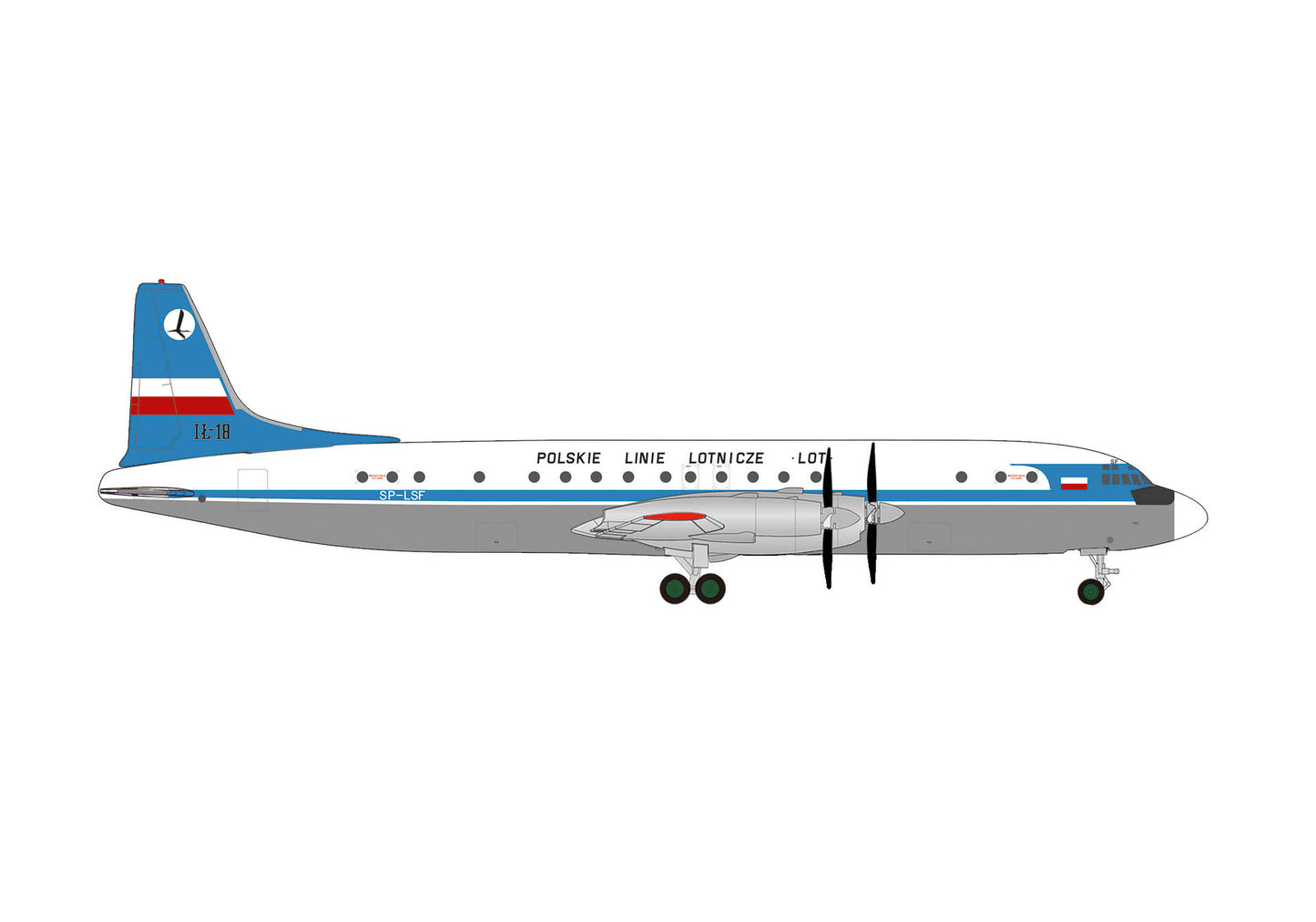 1/500 Lot Polish Airlines Ilyushin Il-18 SP-LSF