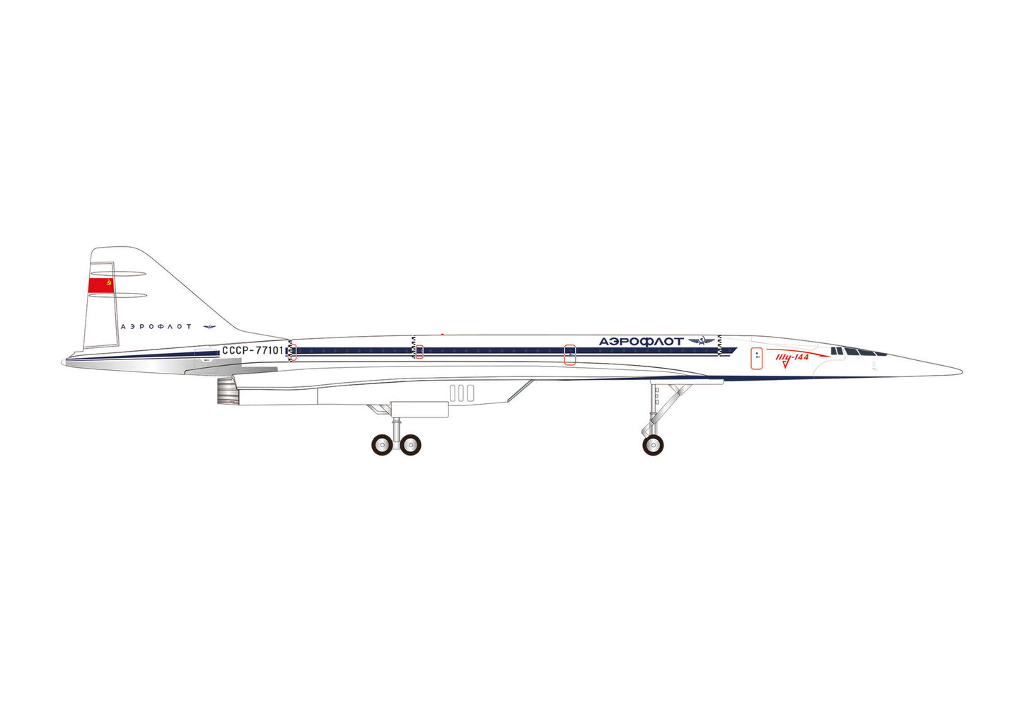 1/500 Tupolev Design Bureau Tupolev TU-144S CCCP-77101