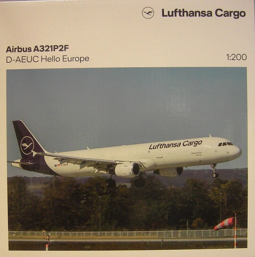 1/200 Lufthansa Cargo Airbus A321P2F D-AEUC "Hello Europe"