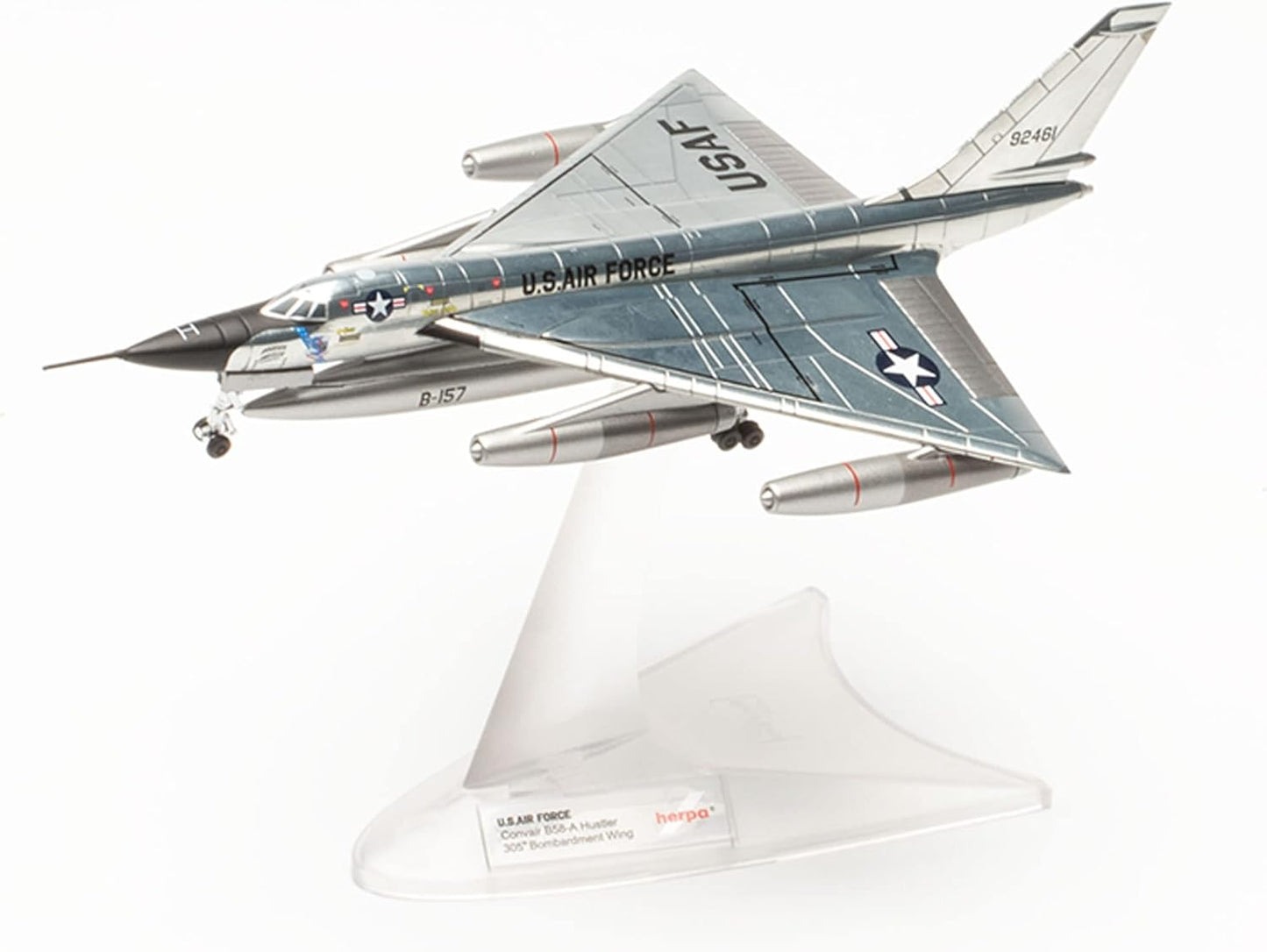 1/72 U.S. Air Force Convair B-58A Hustler 305th Bombardment Wing Bunker Hill Air Base "Hoosier Hustler" 59-2461