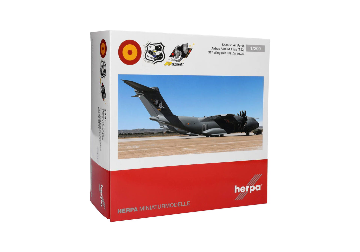 1/200 Spanish Air Force Airbus A400M Atlas (T.23) 31st Wing (Ala 31) Zaragoza 50 Aniversario TK.23-14