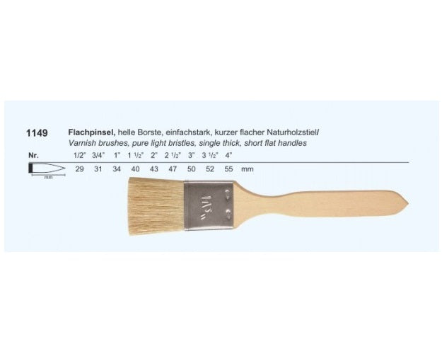 Flat Light Bristle Varnish Brush 3/4
