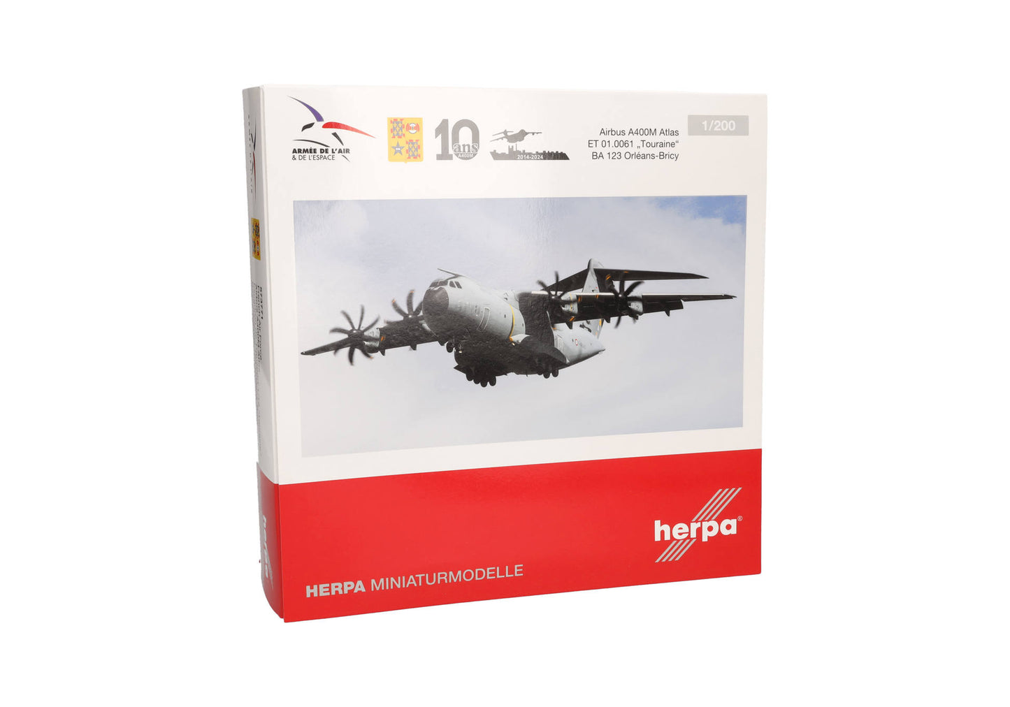 1/200 French Air Force Escadron de Transport 1/61 Touraine BA 123 Orléans-Bricy "10 Years of A400M" F-RBAQ