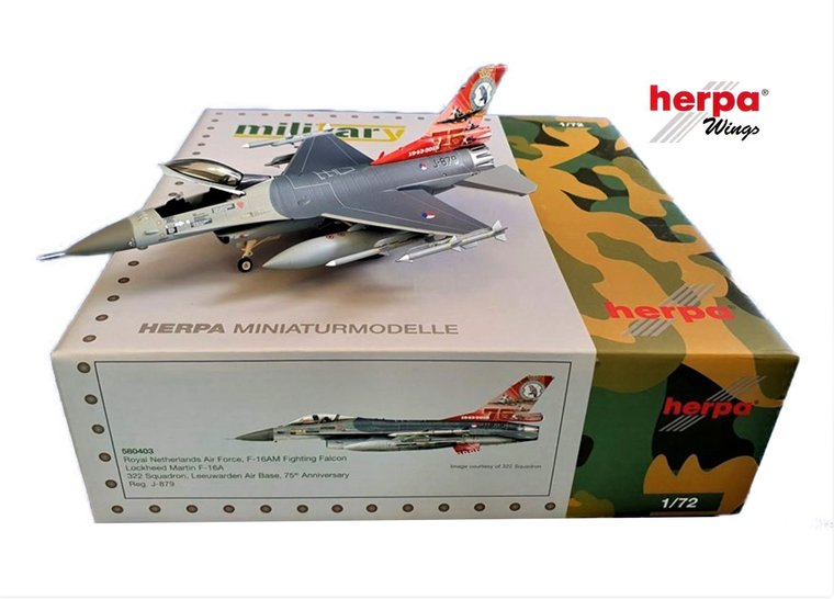 1/72 Royal Netherlands Air Force Lockheed Martin F-16A 322 Squadron Leeuwarden AB 75th Anniversary J-879