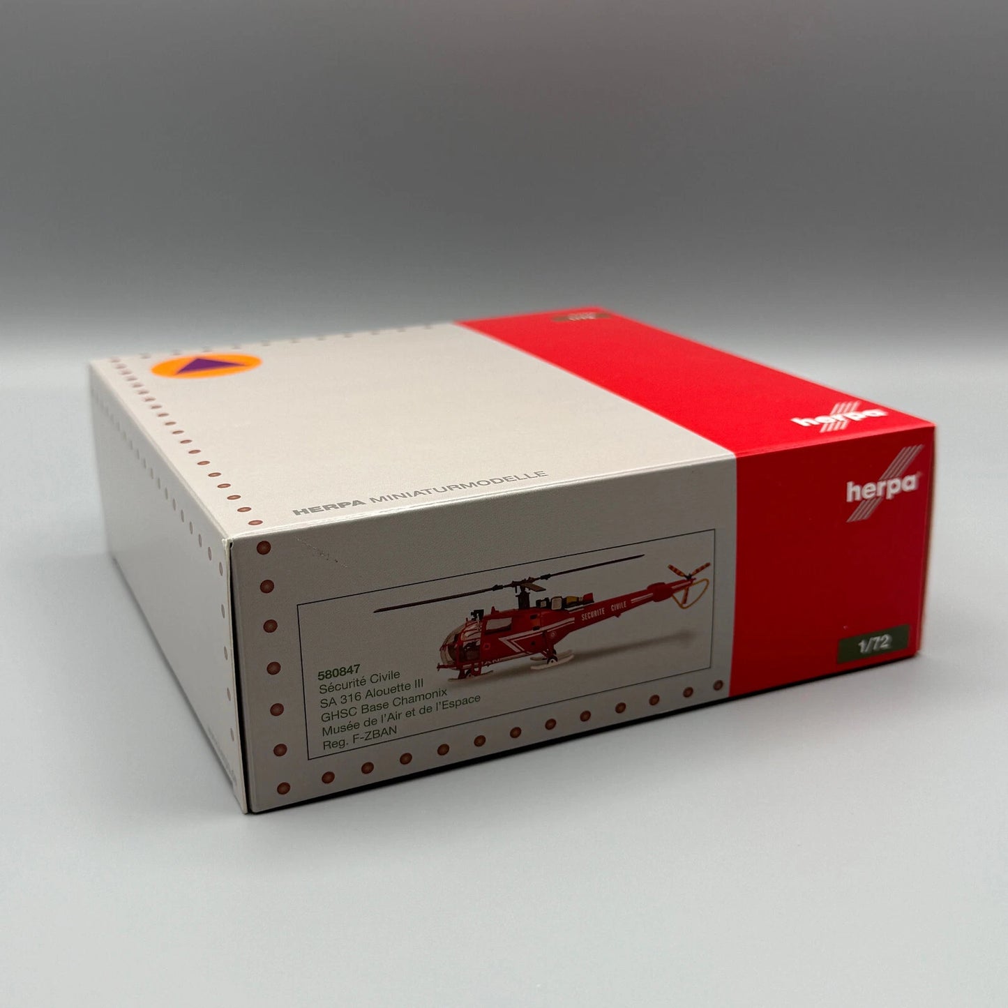 1/72 Sécurité Civile Sud Aviation SA 316 Alouette III GHSC Base Chamonix / Musée de l’Air et de l’Espace F-ZBAN
