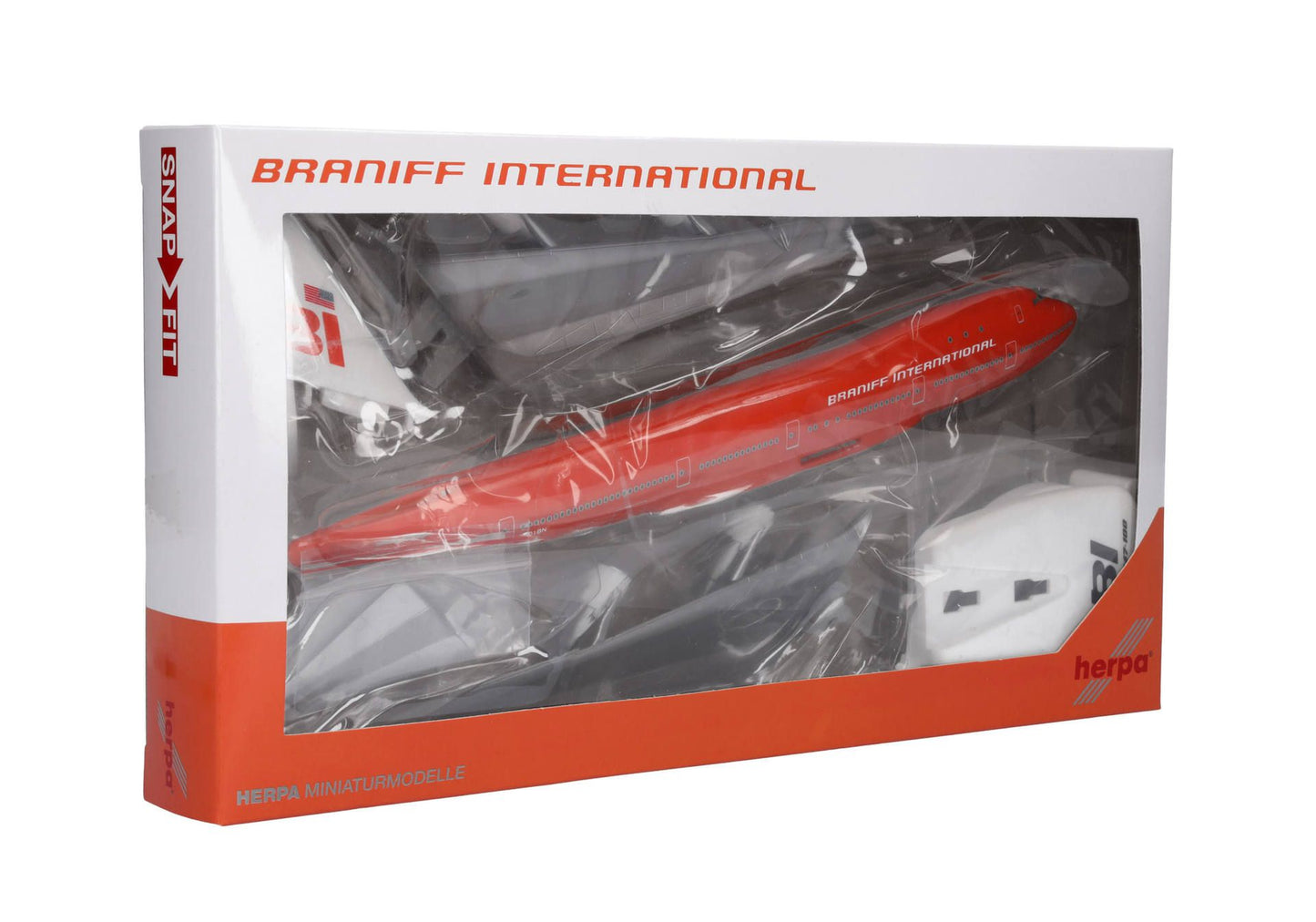 1/250 SNAP FIT Braniff International Boeing 747-100 "Big Pumpkin" N601BN