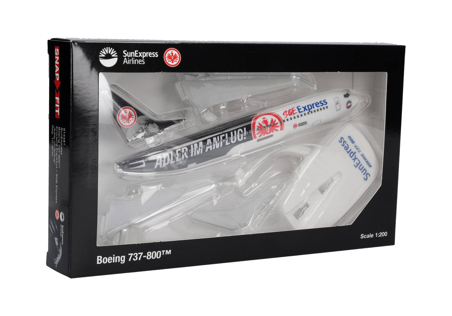 1/200 SNAP FIT Sun Express Boeing 737-800 "Eintracht Frankfurt - SGE Express" "Adler im Anflug" TC-SPM