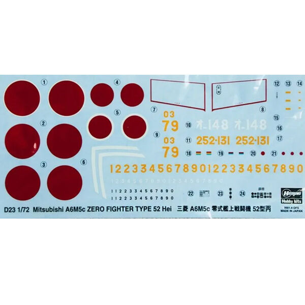 1/72 Mitsubishi A6M5c ZERO FIGHTER (ZEKE) TYPE 52 Hei (Japanese Navy Carrier Fighter)