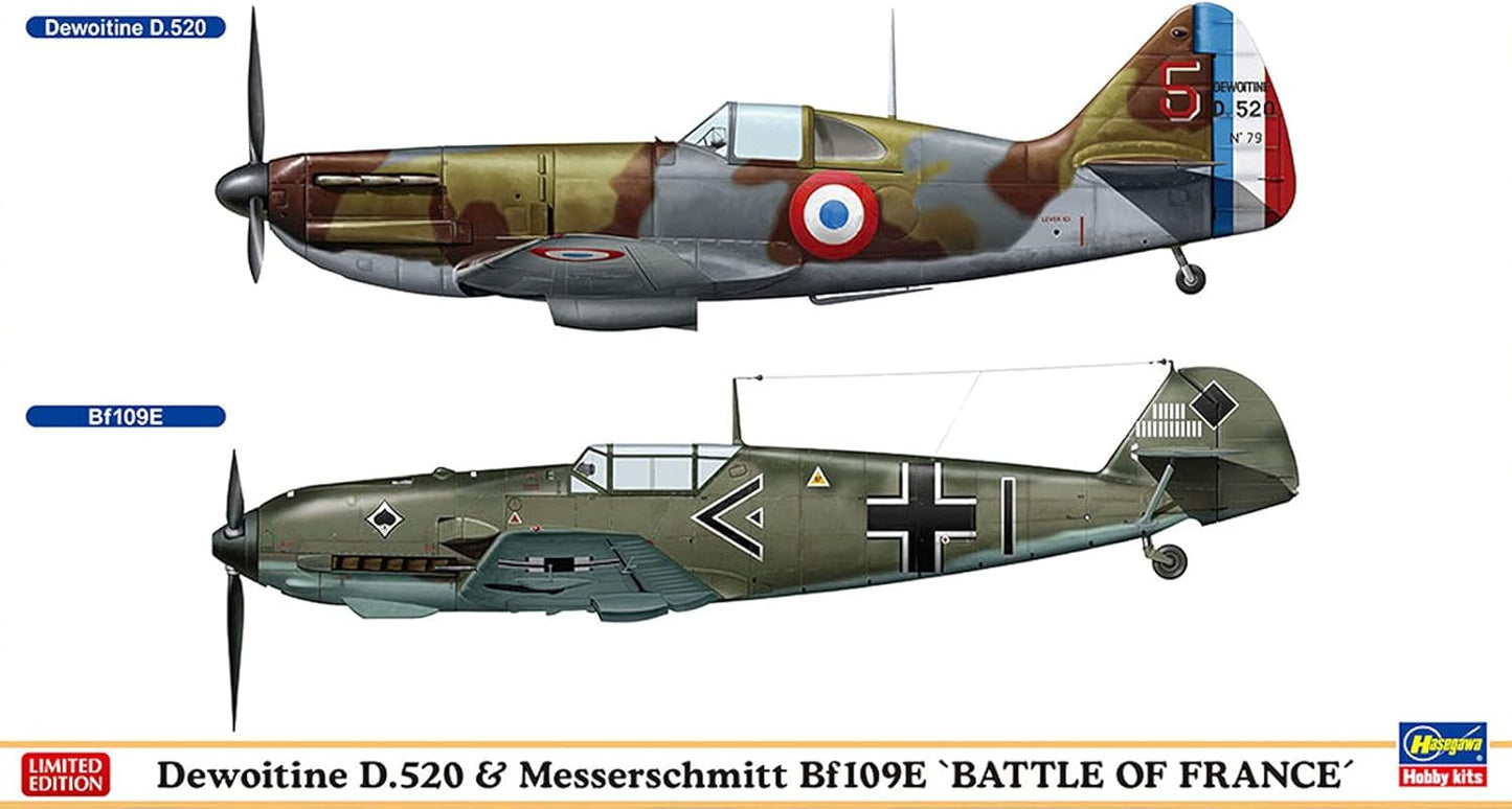 1/72 Dewoitine D.520 & Messerschmitt Bf109E BATTLE OF FRANCE 2Kits [LIMITED EDITION]
