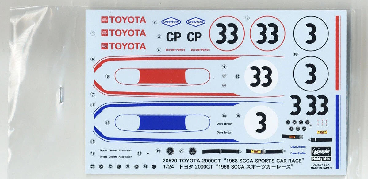 1/24 TOYOTA 2000GT 1968 SCCA SPORTS CAR RACE [LIMITED EDITION]